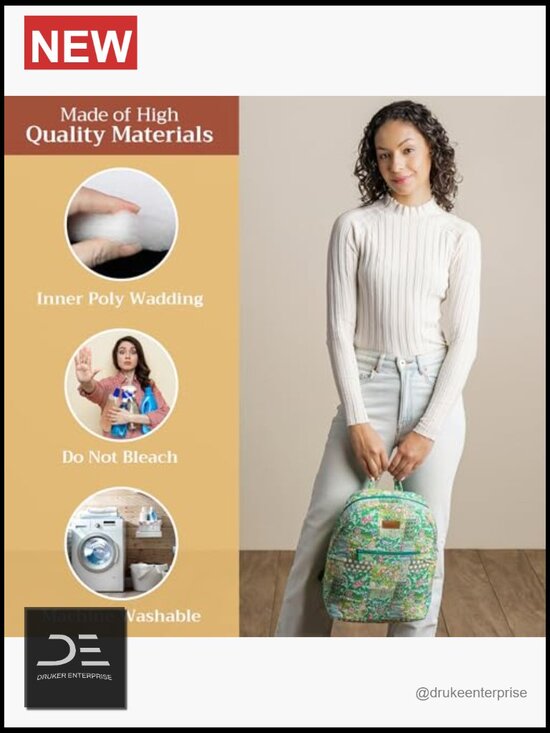 Cotton Lightweight Multipocket Backpack with Pouch for Travel Work main image 4